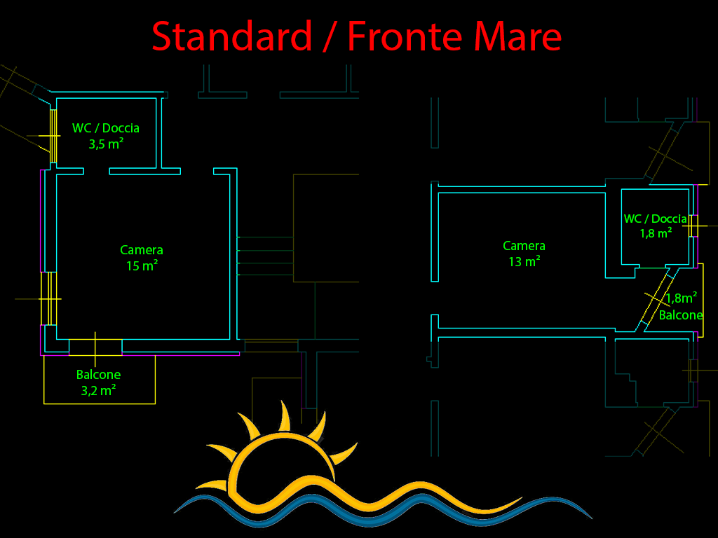 Standardzimmer Lageplan